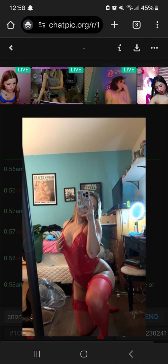 Blonde in red lingerie