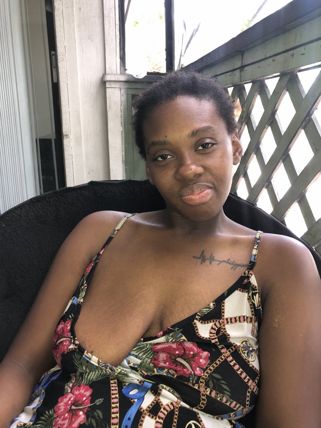 Ebony boob slip