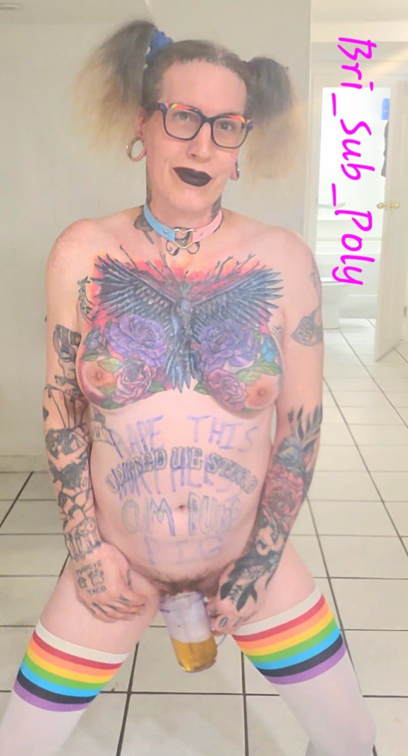 Bouncing on giant toy to keep that sloppy asshole permanently ruined and drinking piss