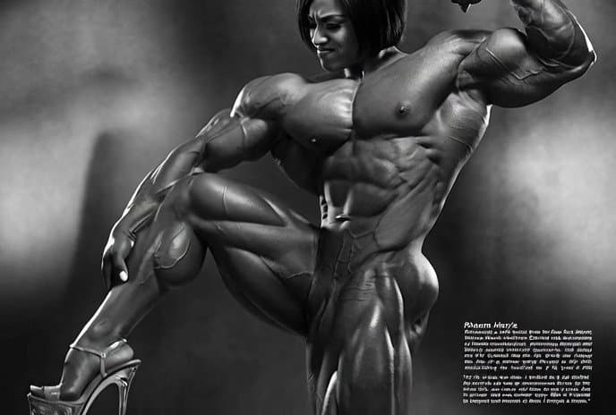 Bodybuilding strip at the women only club, she is the muscle dream of every girl