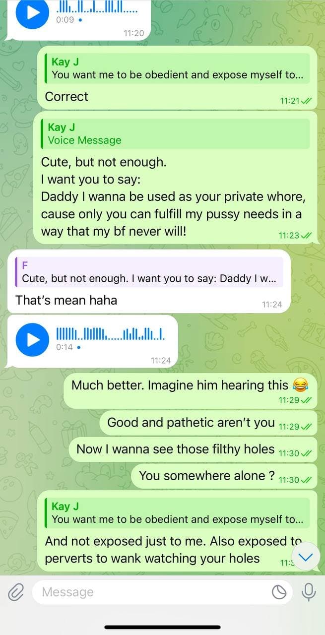 New cheating slut used and almost caught by bf at the end