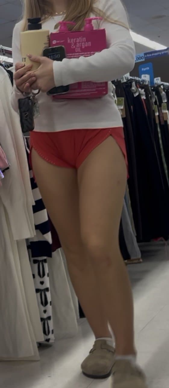 Tight shorts tight Pussy print blonde