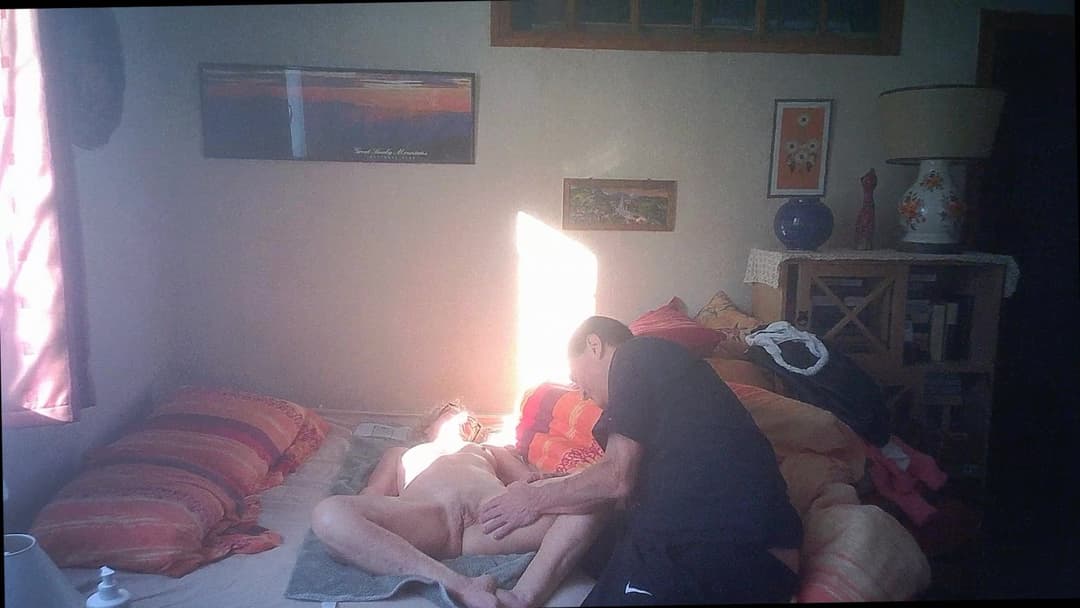 Mature Nurse Solange coming for massage and caught by  4 hidden cams !