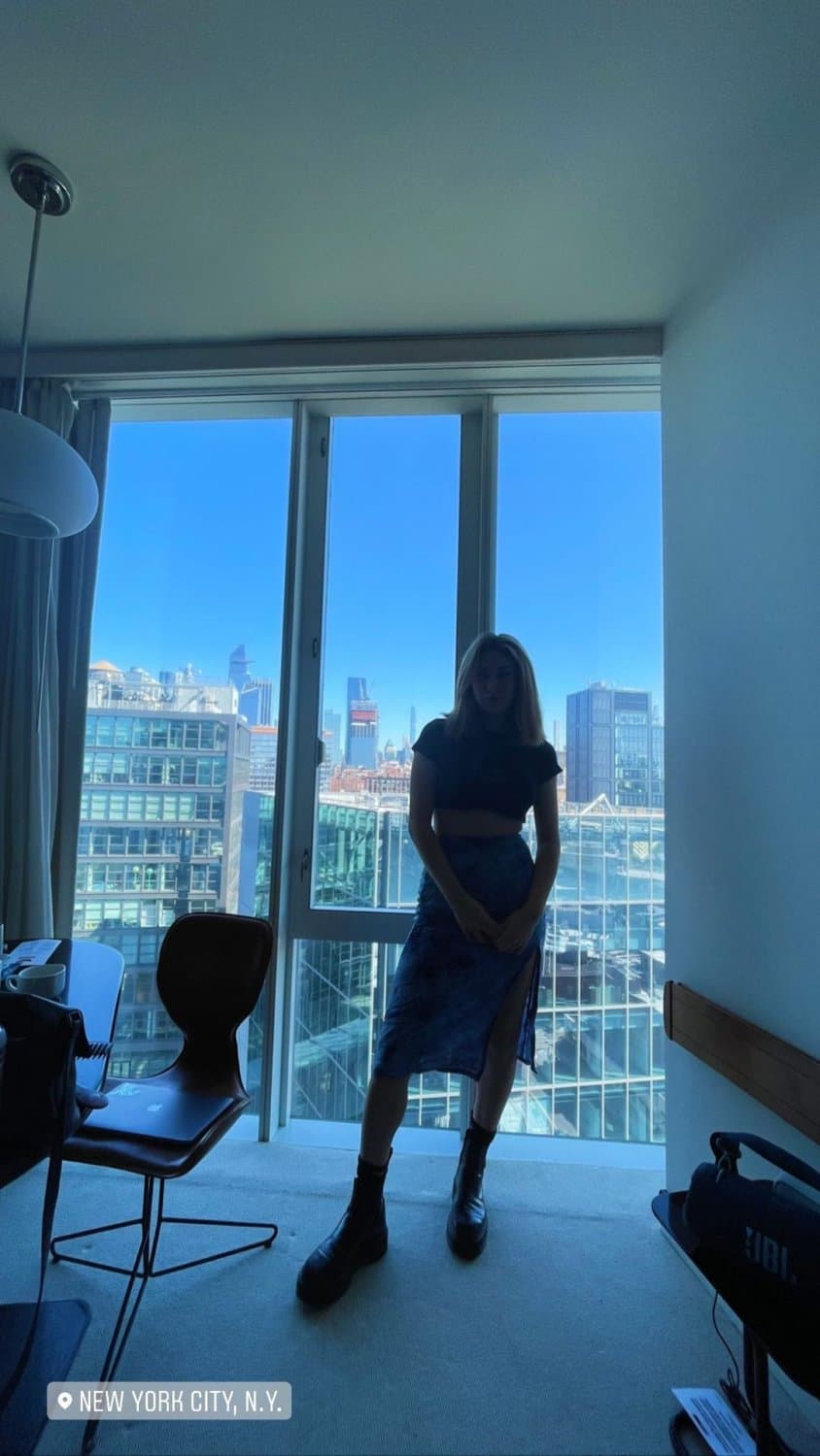 Blonde German slut with black pubes