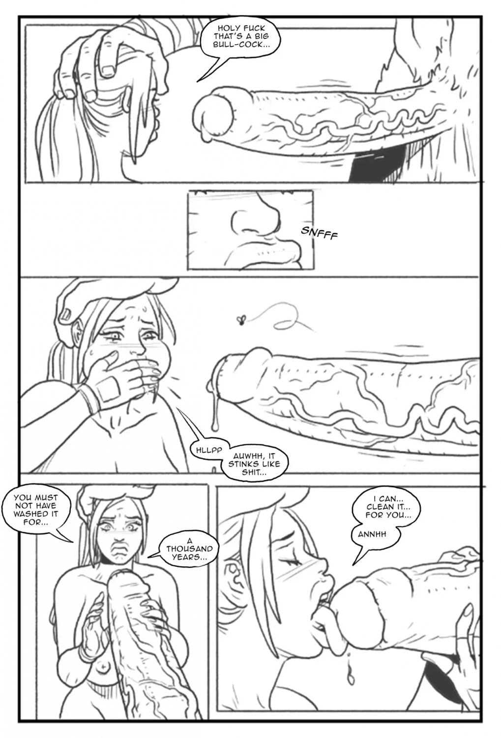 [comic] Lara Croft in the labyrinth of the minotaur (english - español)