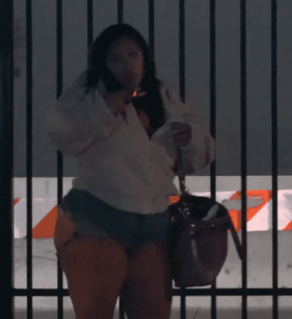 fat cakes latina milf hooker smoking cigarette jean shorts