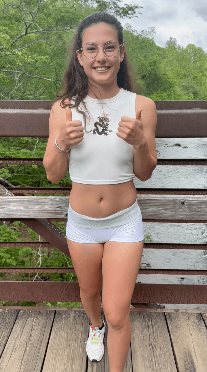 Charming Fit Girl Showing Tits in Public
