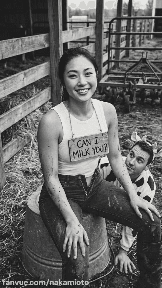The stupid Japanese woman mistook the guy for a cow.
