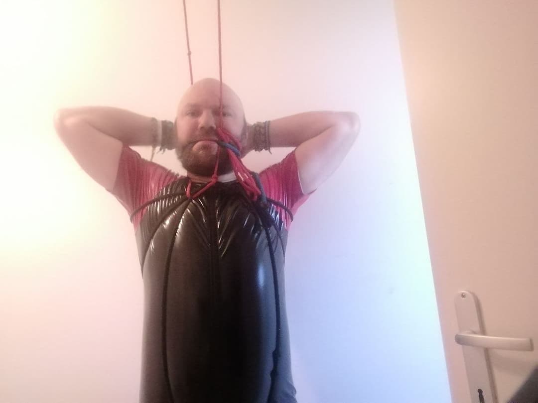 PigSlaveAndy in Latex Bondage