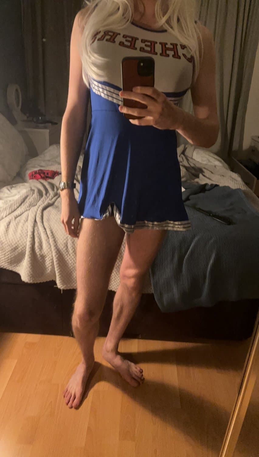 Sissy Cheerleader at your service @lewisitti2 on kik