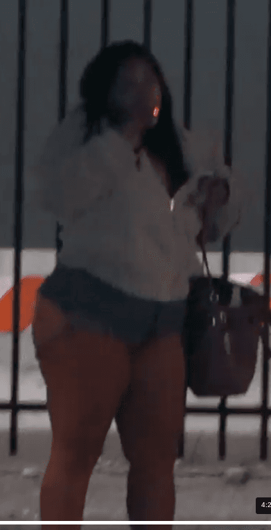 fat cakes latina milf hooker smoking cigarette jean shorts