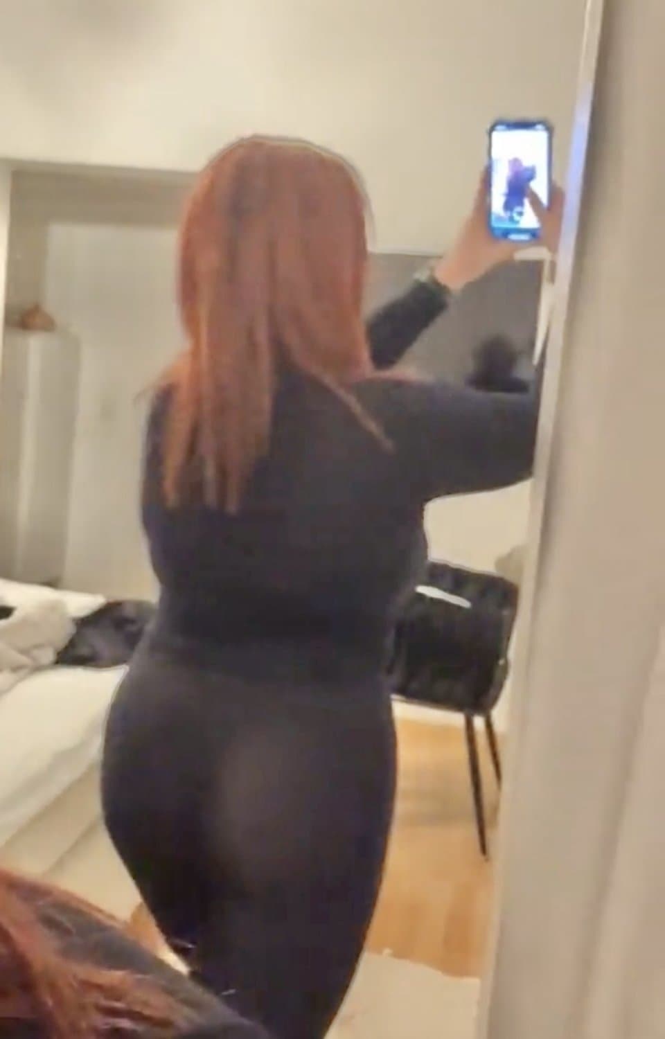 Chubby bitch with red hair and big boobs