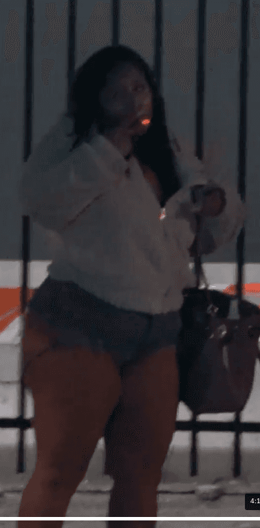 fat cakes latina milf hooker smoking cigarette jean shorts