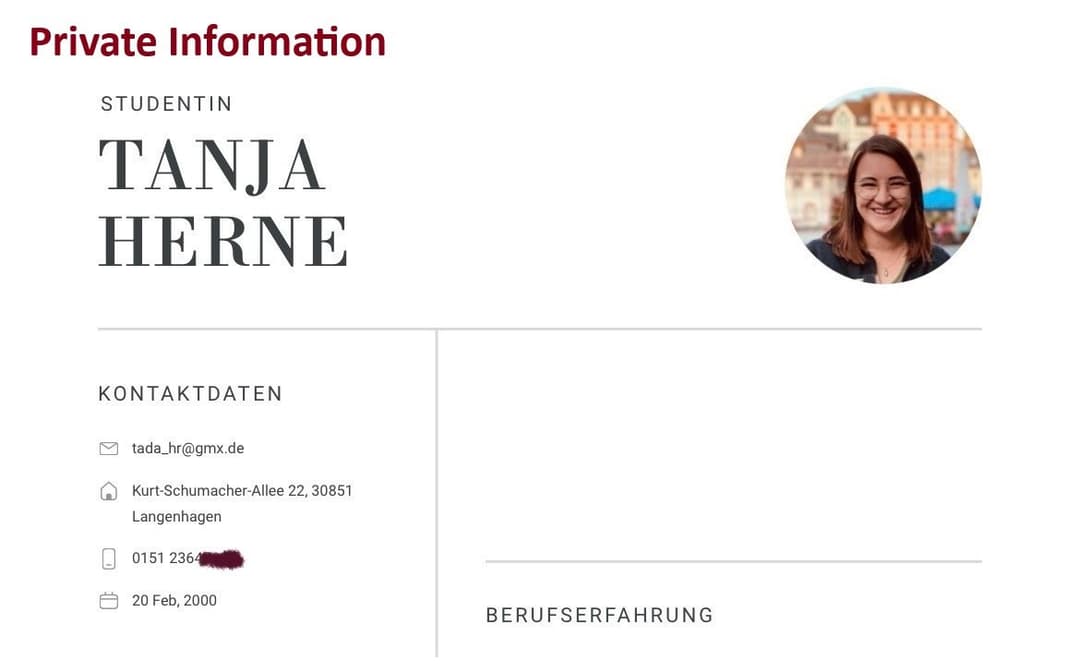 German Student Tanja (Complete Destruction) with hacked Nudes and full information