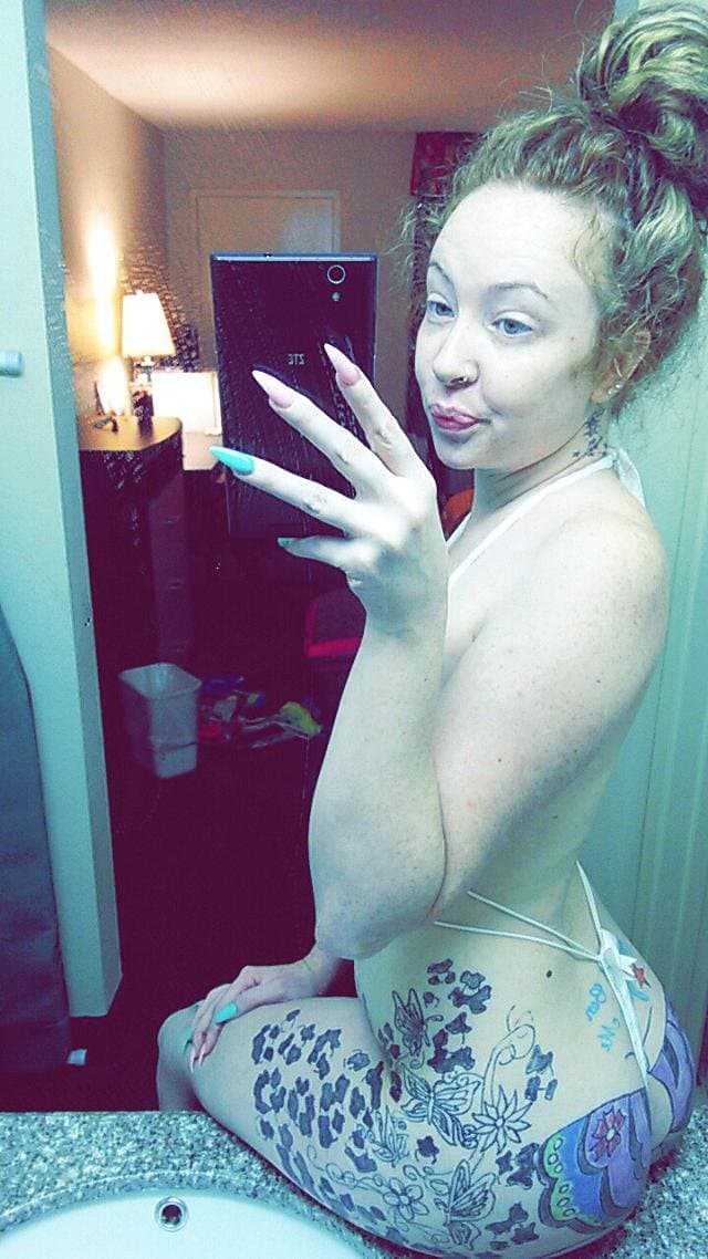 Ginger with butterfly ass tattoo