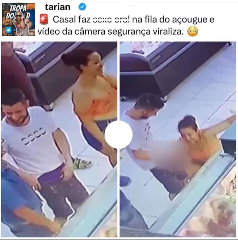 Casal foi filmado fazendo sexo oral no açougue