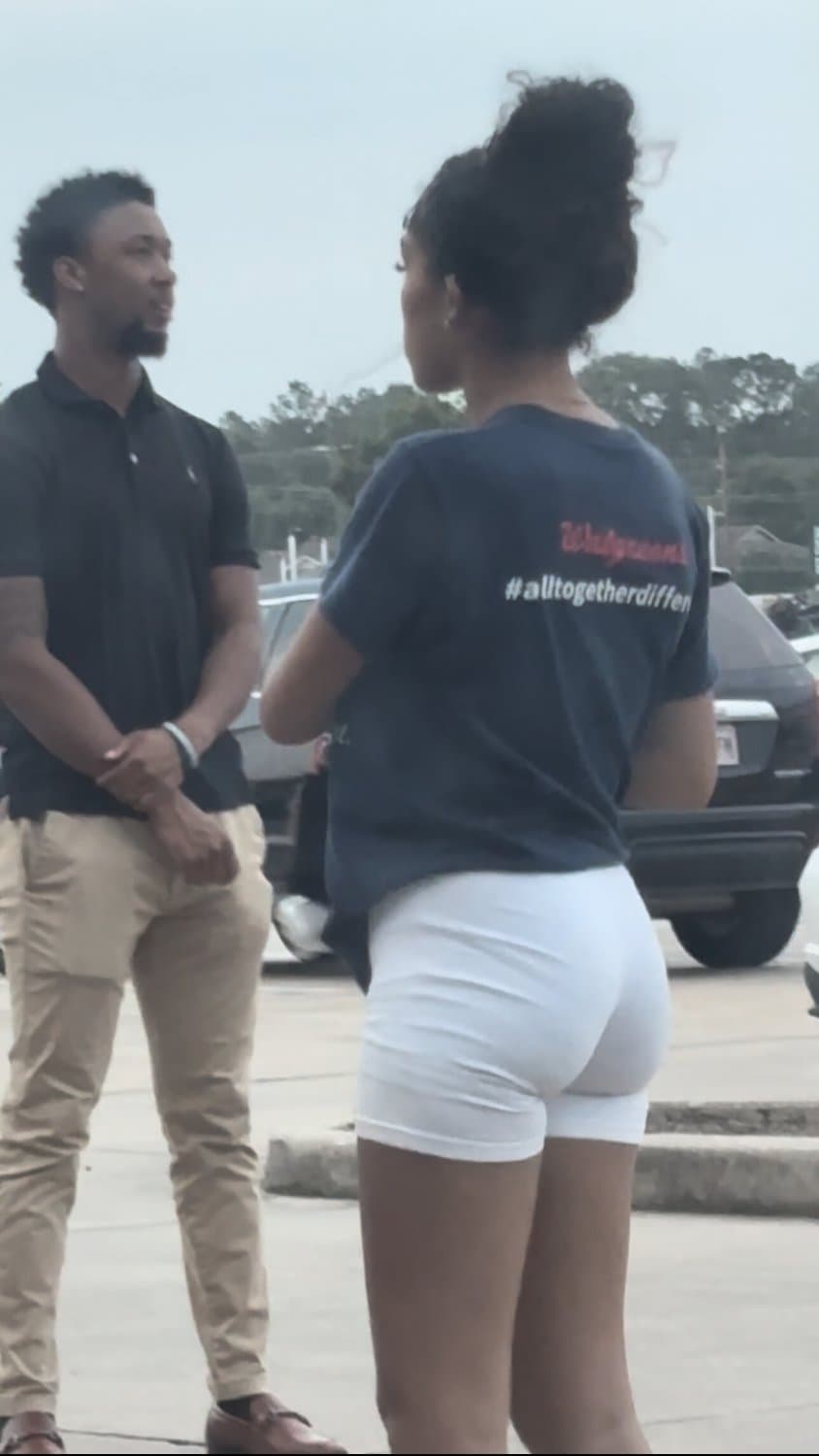 candid cute petite college lightskin little bubble booty in tight white shorts