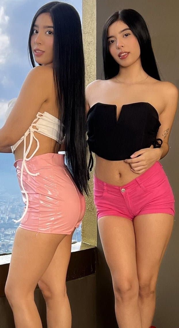 Hayek twins foursome with 2 black cocks