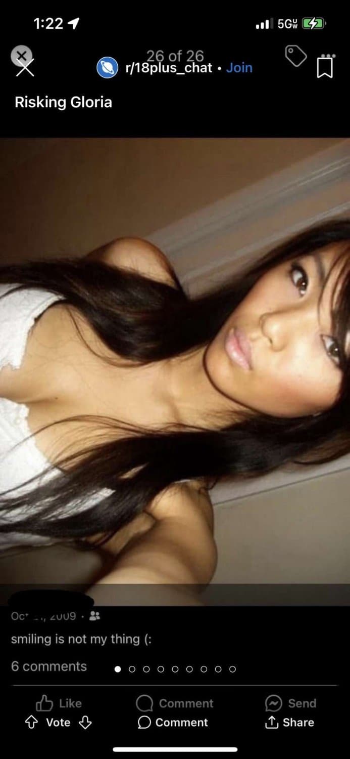 Risking Asian slut Gloria Tong dm or snap jmartin8857 to chat about her