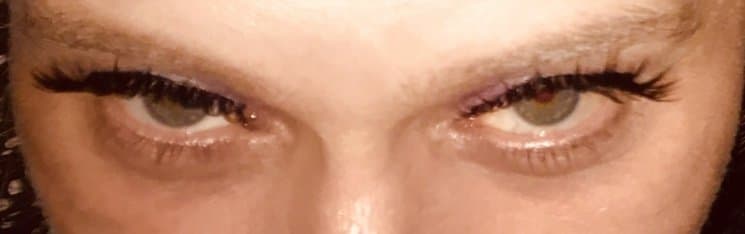 Sexy eyes Petite British biker milf tight body in white lace and fishnet body suit