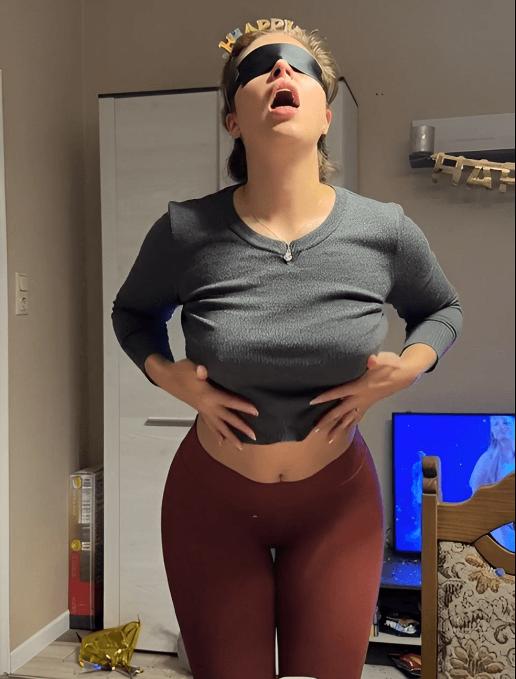 Big ass milf in gym leggings