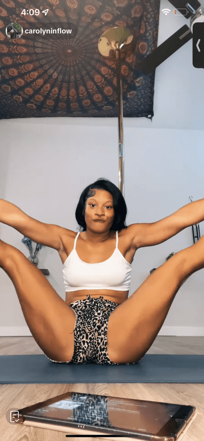 Flexible Petite lightskin girl on Tiktok does erotic Yoga