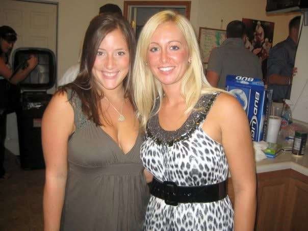 Big boobed blonde partying hard