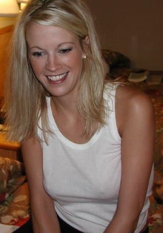 Blonde Hotwife blows cum bubbles