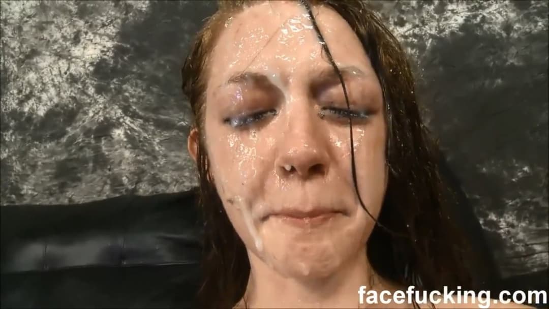 Skinny slvt cries after face fucking and slapping