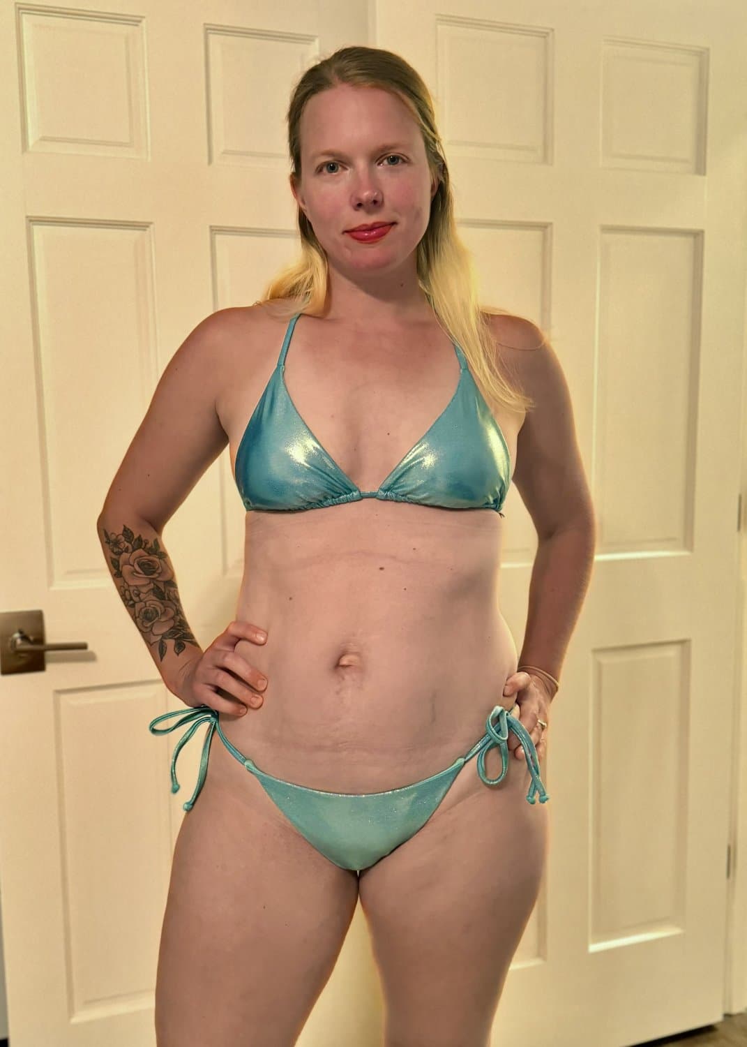 Amateur wife Bikini Strip Selfies