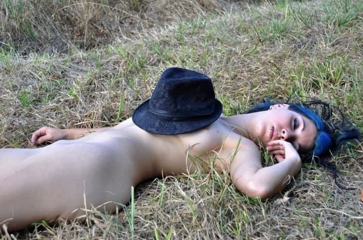 Submissive whore naked outdoors