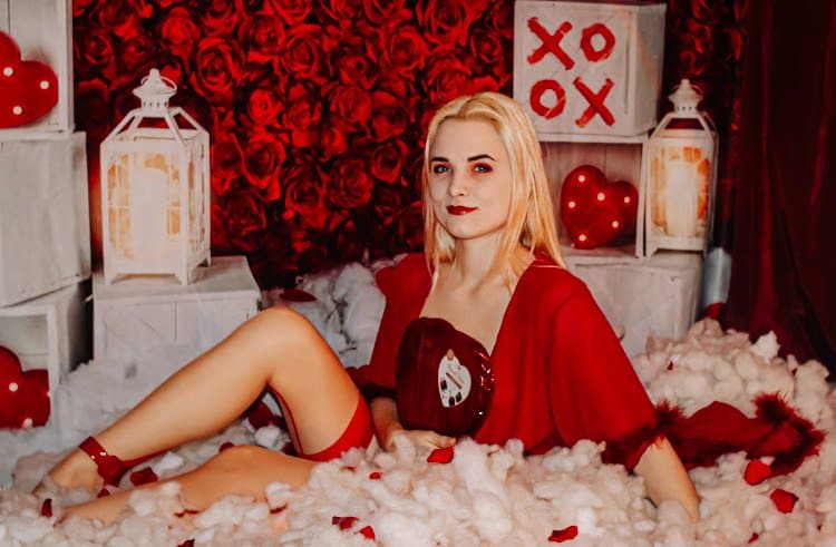 Red Lingerie, Red Stockings, Red High Heels