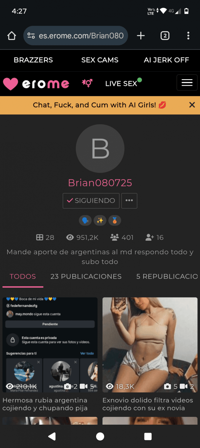 Q onda los pibes les comento q está cuenta la perdí ,está la q estoy usando ahoraesmi segunda cuenta