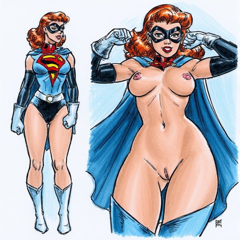 Vintage superhero pinup