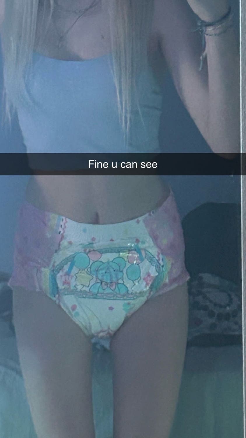 Hot college girl loves showing off her full diapers on snapchat