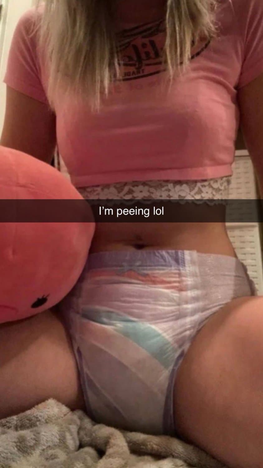 Click to view full size Blonde smoke show secretly wears diapers!