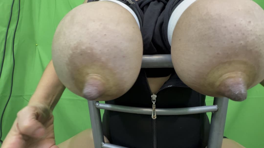 Hucow drinks her milk from goat milk machine