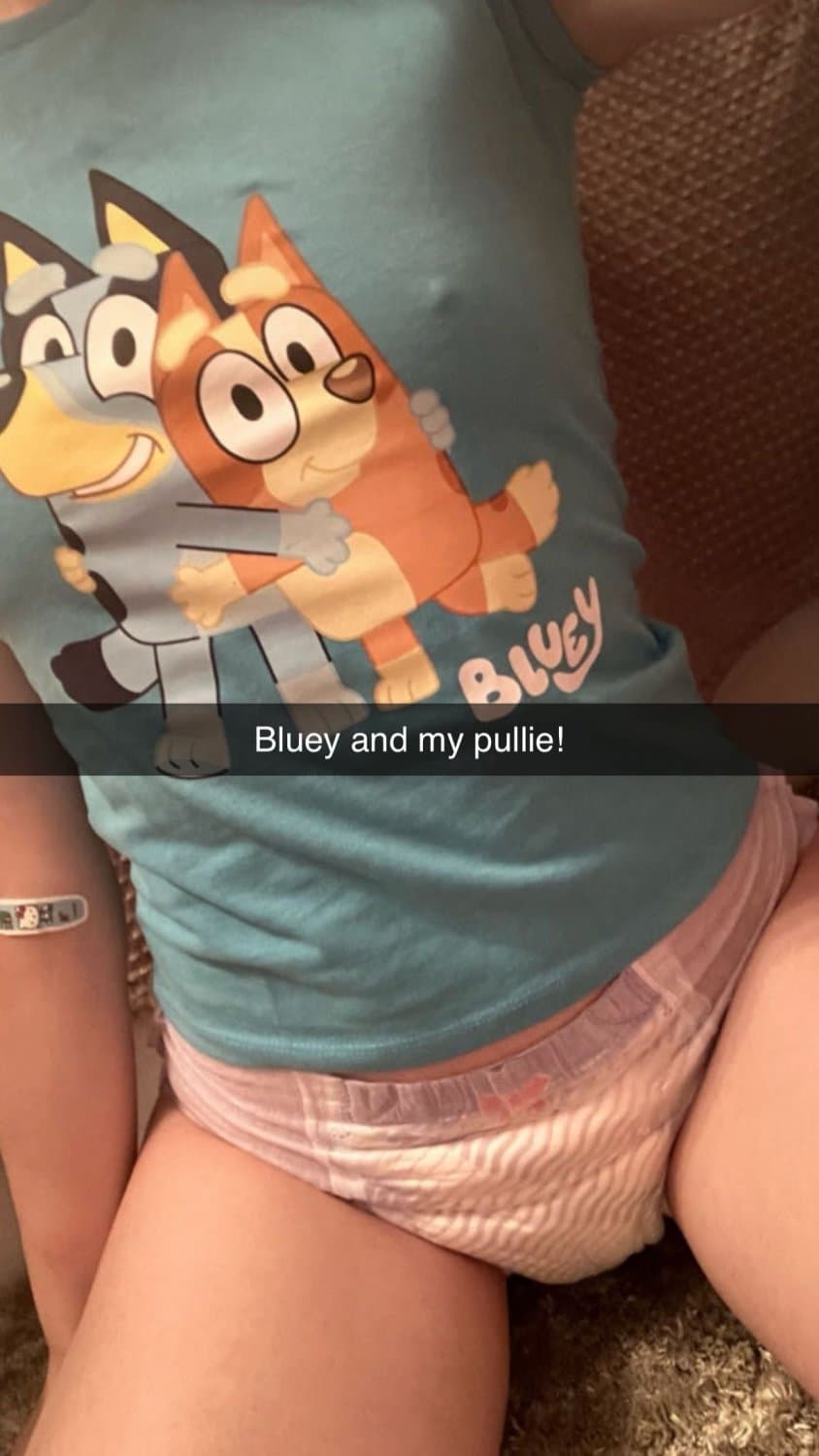 Hot blonde teen in diapers