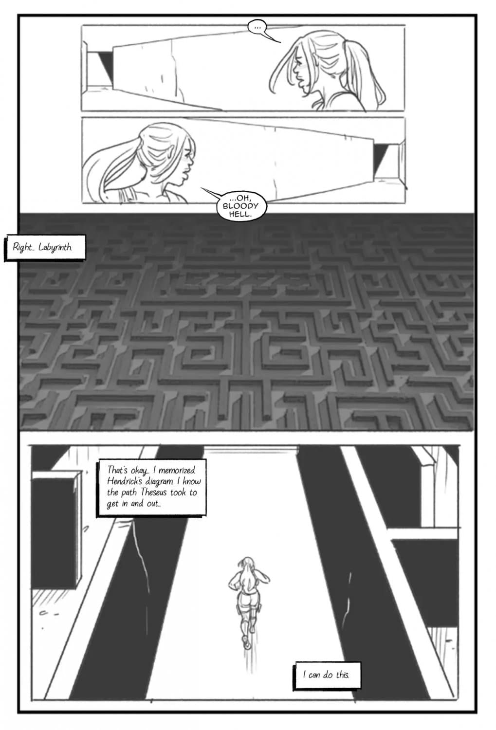 [comic] Lara Croft in the labyrinth of the minotaur (english - español)