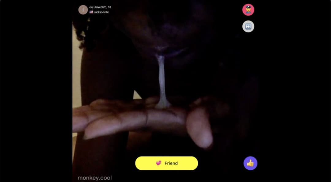 ebony slut tastes pussy juices on webcam - sexy, hot teen, monkeyapp, omegle, petite, webcam slut,18