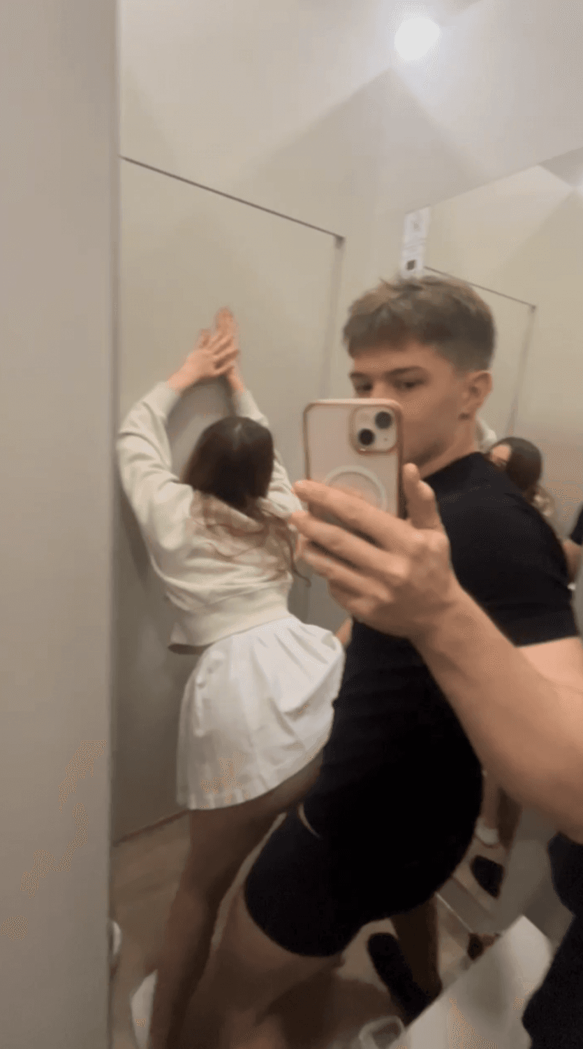 Fucking in a dressing room while people walk next to us with facial as a reward. DM for more :)