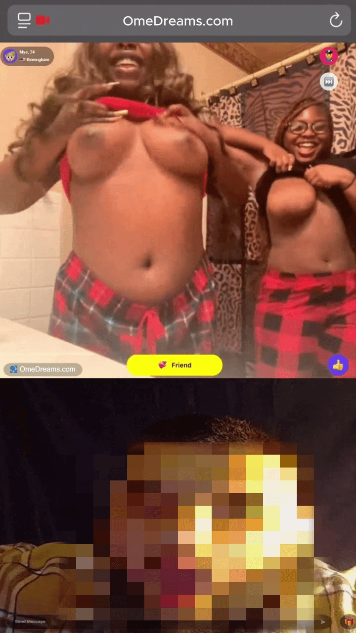 Two Girls in Pajamas Tease and Flash Boobies