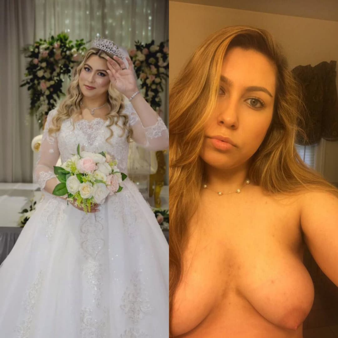 Bride shows her tits