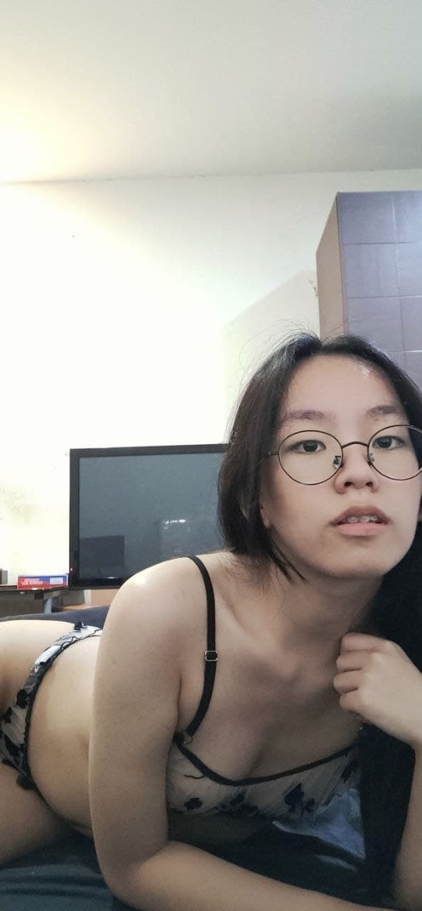 wet and horny asian slut in lingerie strips and spreads her cunt