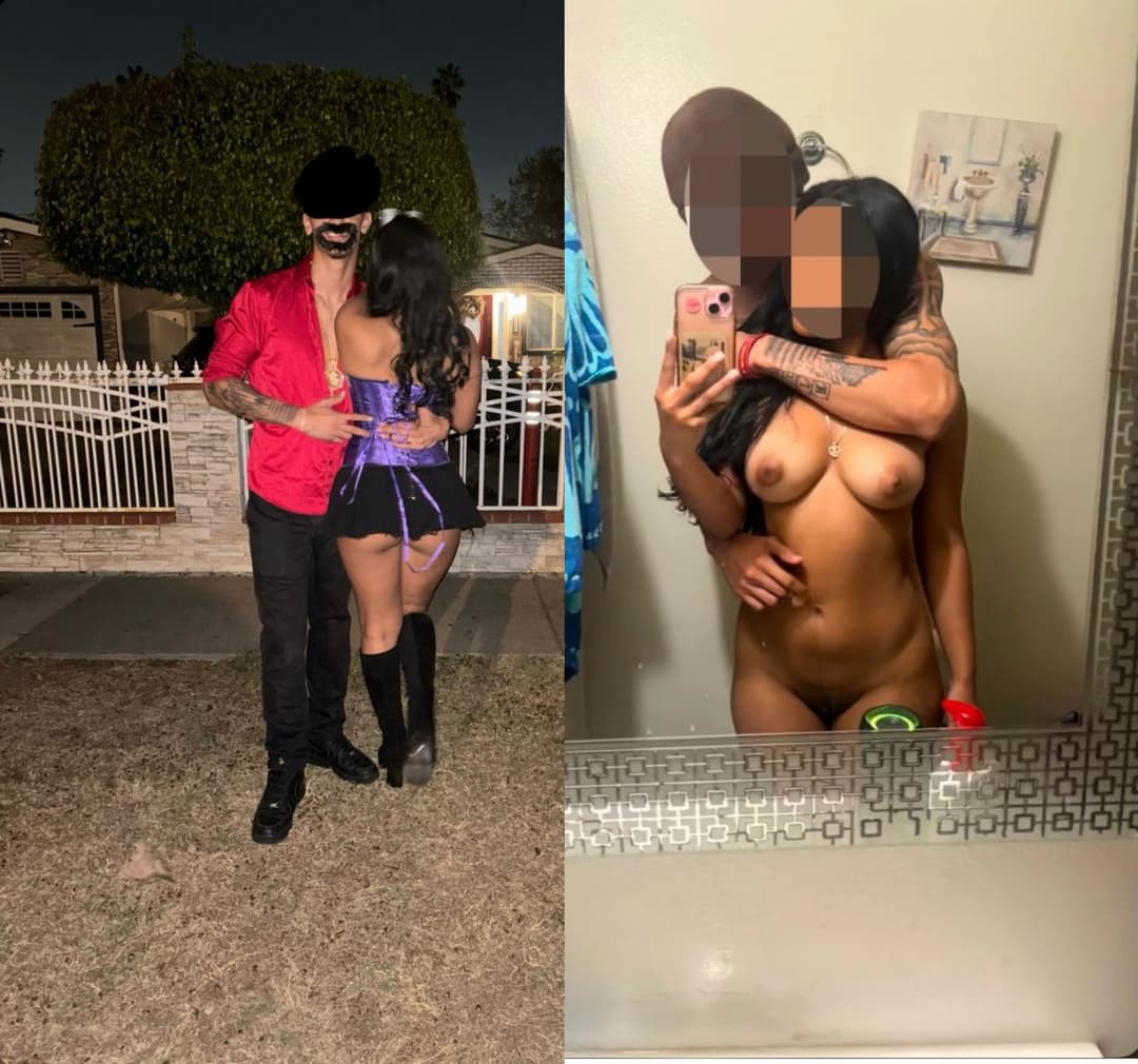 We got horny after the hallowed party.. teen Latina gets exposed by cuck boyfriend