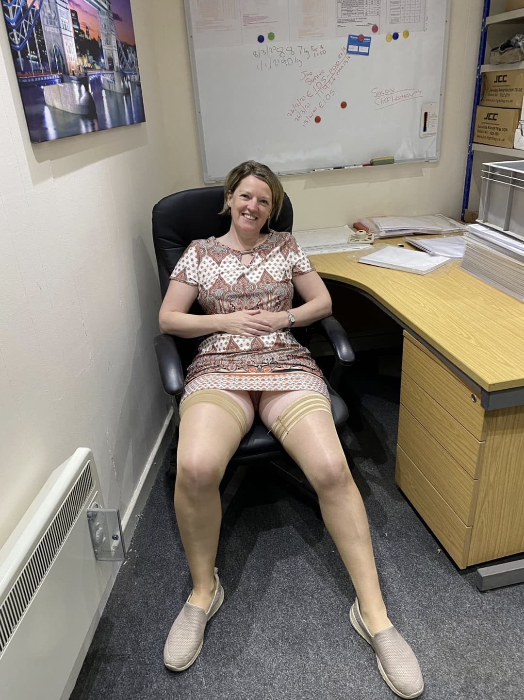 Secretary likes to pose for her boss