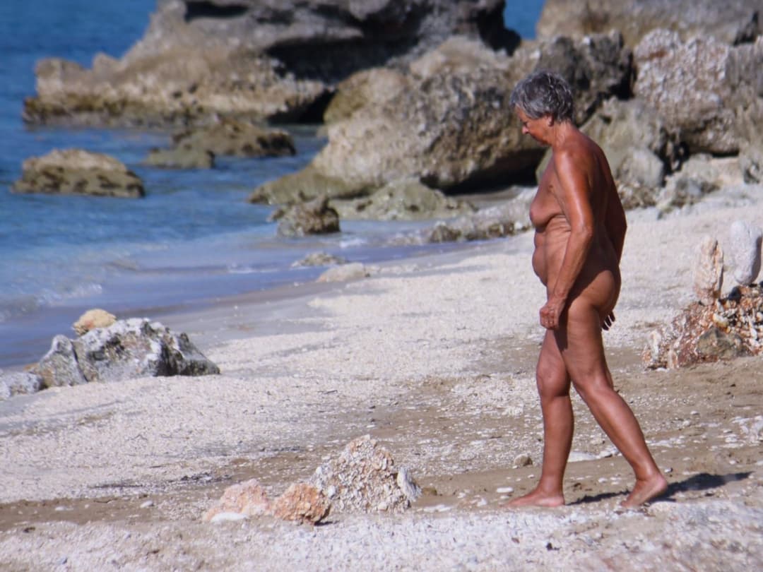 grandmather on the naturist beach...