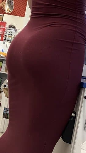 Tight, red dress on perfect body