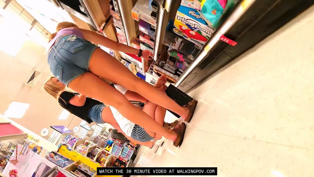Captured: Spying on my hot neighbor at the store - she has no idea I’m watching her bend over