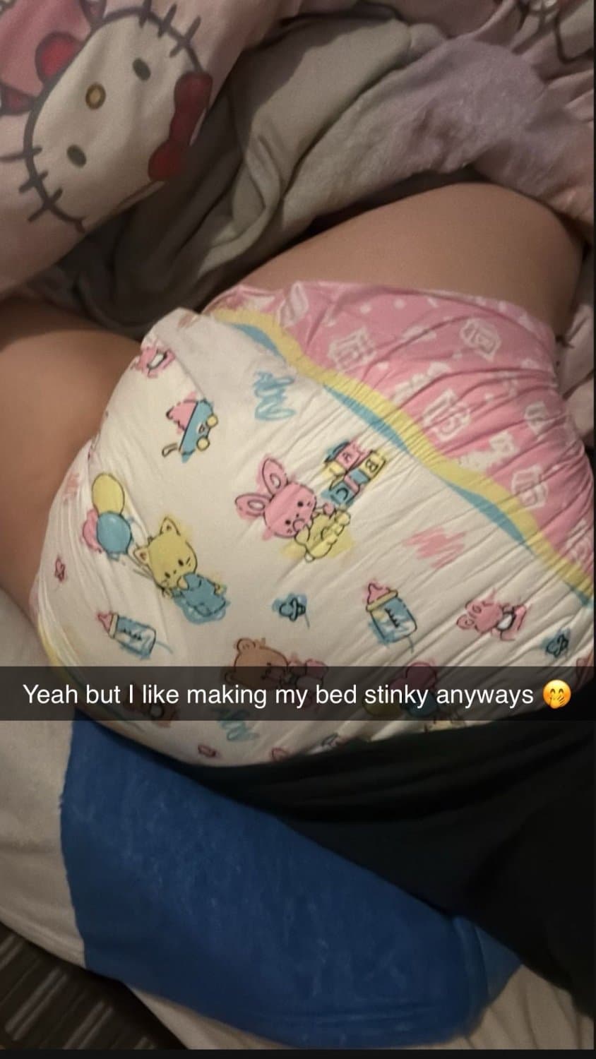 Hot blonde teen in diapers